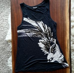 Express black sequin tank